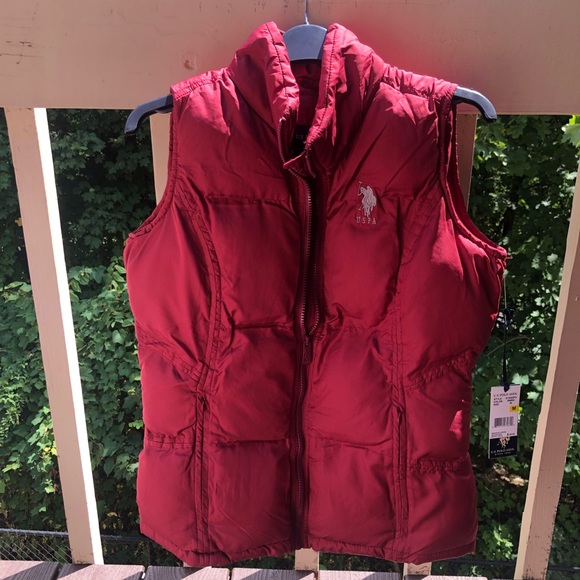 Polo Burgundy Puffer Vest Jacket Size Medium - Picture 6 of 6
